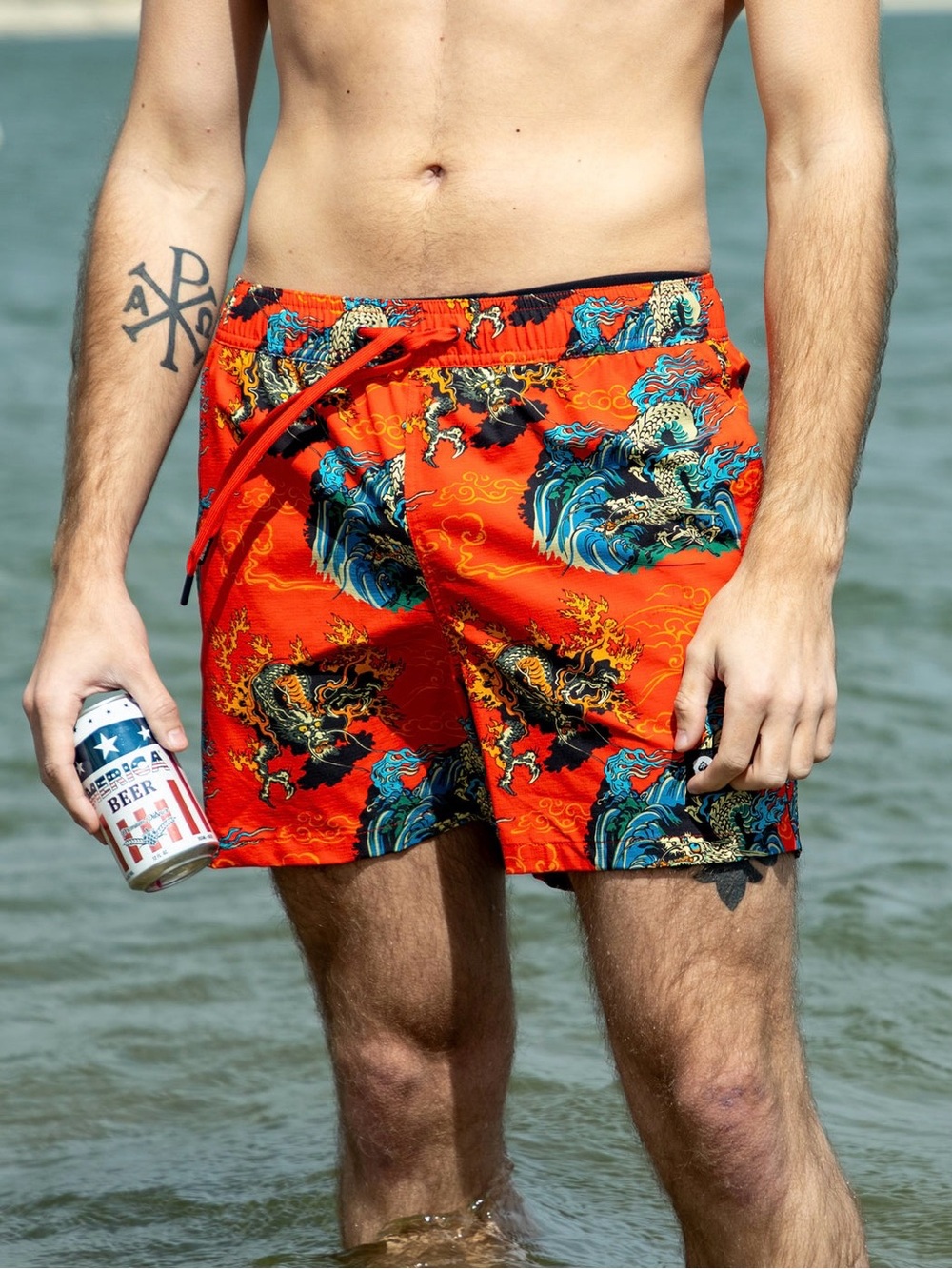 Zero‎ Foxtrot Red Dragons Ripstop Swim Trunks